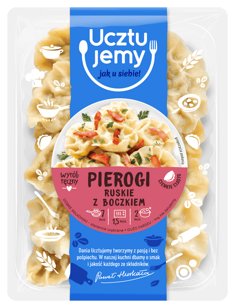 Pierogi Ruskie z Boczkiem – Piroggen mit Kartoffeln, Quark und Speck 400g von Ucztujemy