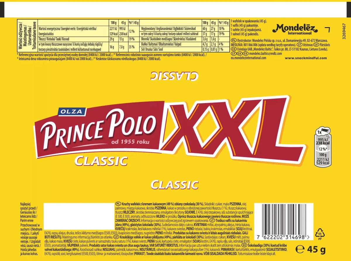 Prince Polo XXL Classic 35g (45er - Pack) - Polskashop24