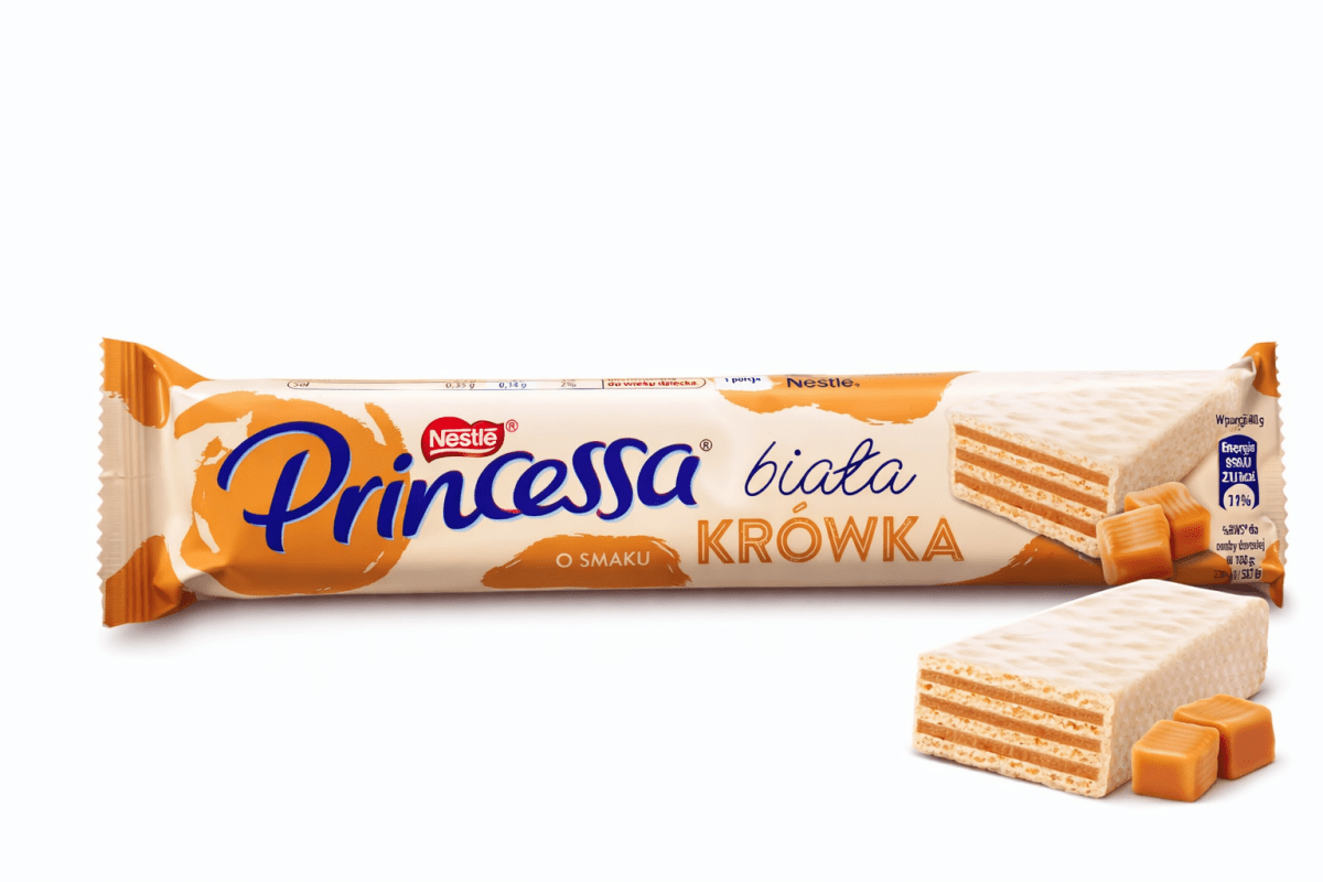 Princessa Biała Krówka 40g /Waffelriegel mit weißer Schokolade & Karamell - Nestlé - Polskashop24