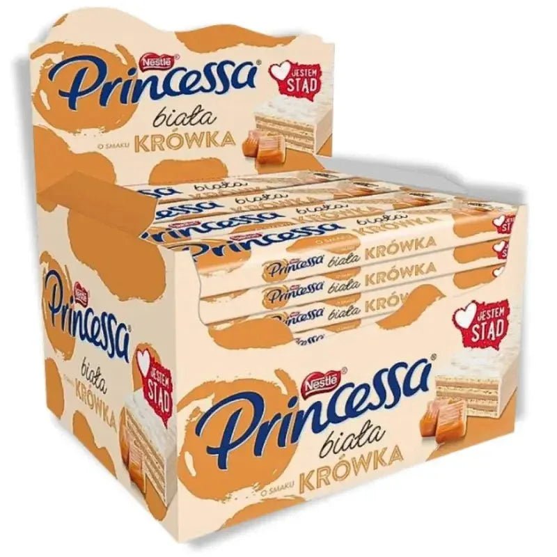 Princessa biala krowka - Weisse Schokolade Karamellriegel 30x40g Nestle - Polskashop24