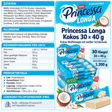 Princessa Longa Kokos 30 × 40 g – Kokos-Waffelriegel mit weißer Schokolade - Polskashop24