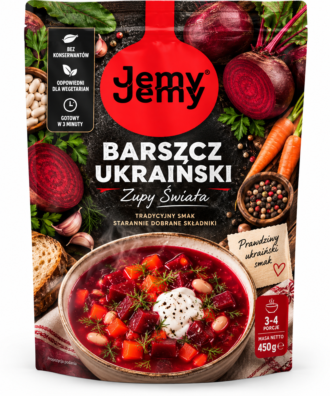 Profi Barszcz ukraiński JemyJemy 400 g, fertiger ukrainischer Borschtsch