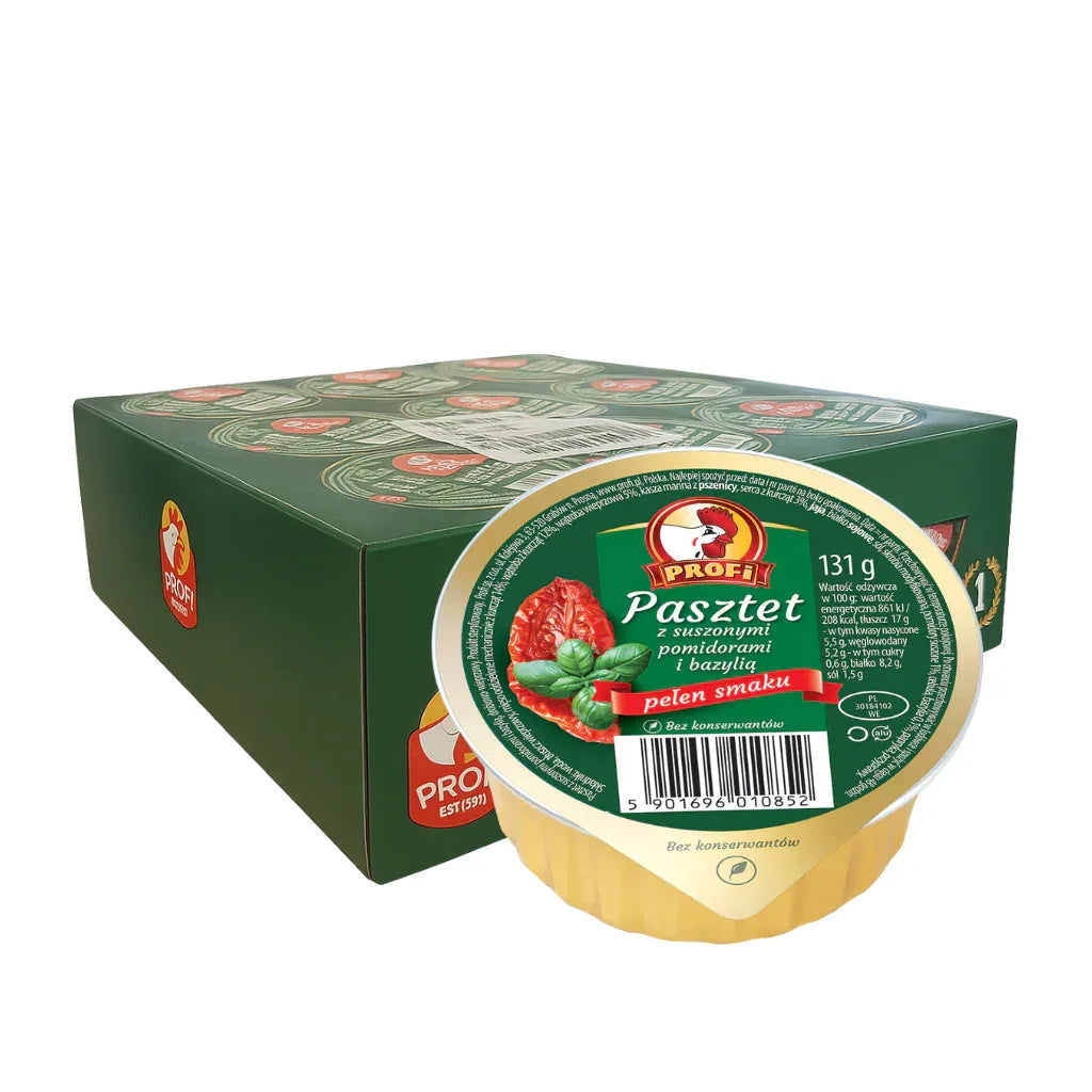Profi Pastete mit getrockneten Tomaten & Basilikum 131g - 24er Karton (3,14 kg) - Polskashop24