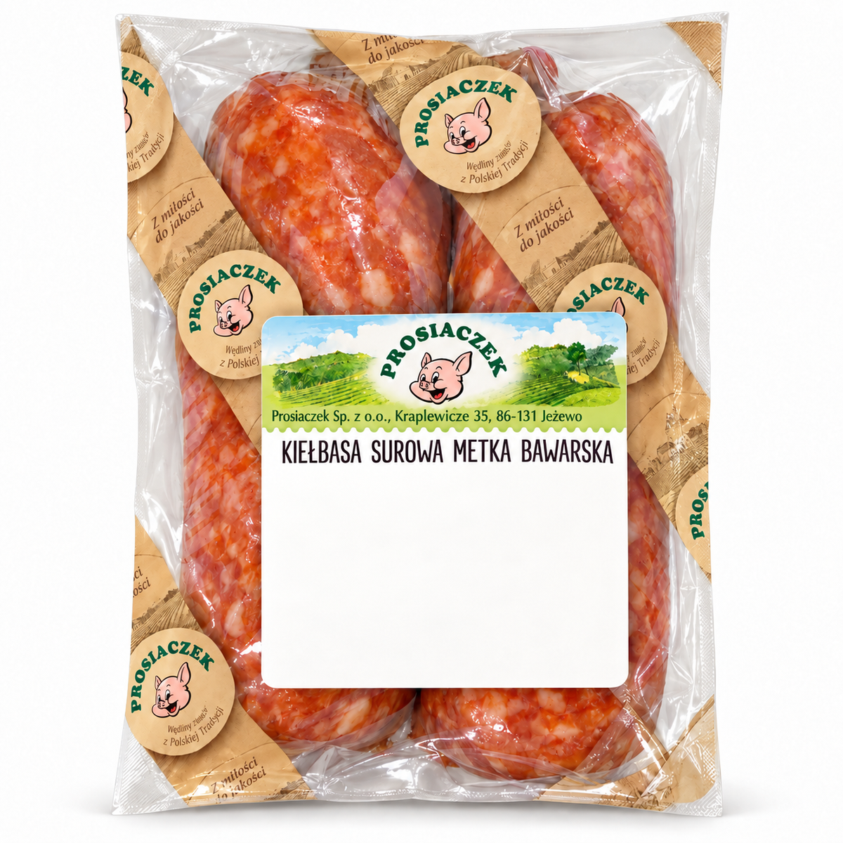 Prosiaczek Bayerische Mettwurst – Kiełbasa surowa Metka Bawarska, geräucherte Schweinewurst