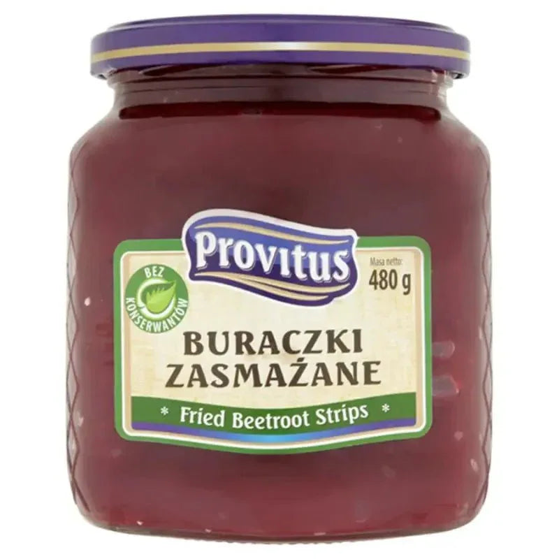 Provitus Rote Bete gebraten Buraczki Zasmażane 480g kaufen - Polskashop24.de - Online Supermarkt mit Lebensmittel aus Polen