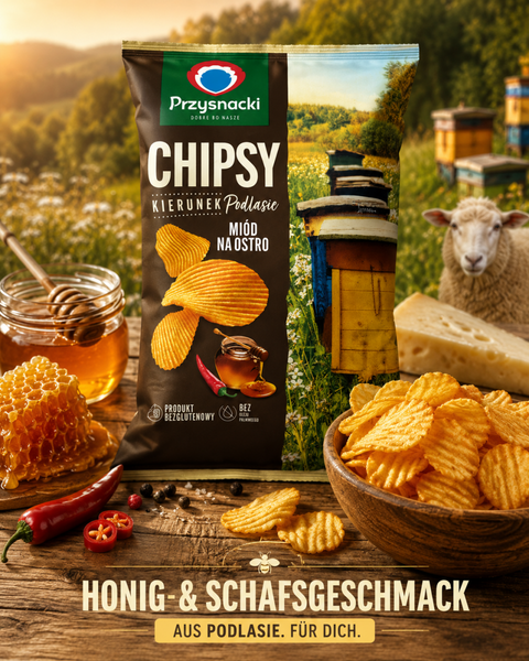 Przysnacki Chips Honig scharf 130 g – Polnische Kartoffelchips (Miód na ostro) - Polskashop24