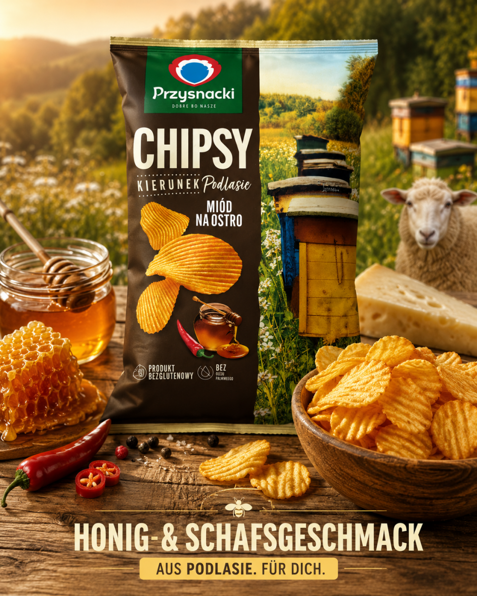 Przysnacki Chips Honig scharf 130 g – Polnische Kartoffelchips (Miód na ostro) - Polskashop24