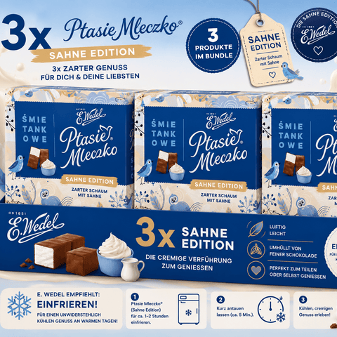Ptasie Mleczko Śmietankowe Sahne 3er Set 3x340g – Wedel - Polskashop24