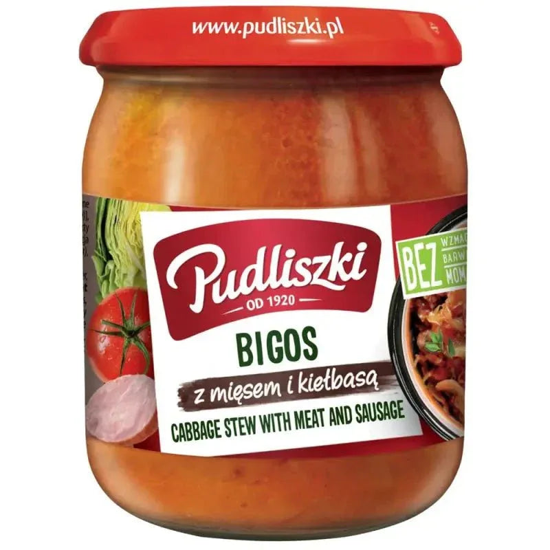 Pudliszki Bigos polnischer Sauerkrauteintopf 4er Karton kaufen - 4x500g (2000g) polnisches Fertiggericht - Polskashop24.de - Online Supermarkt mit Lebensmittel aus Polen