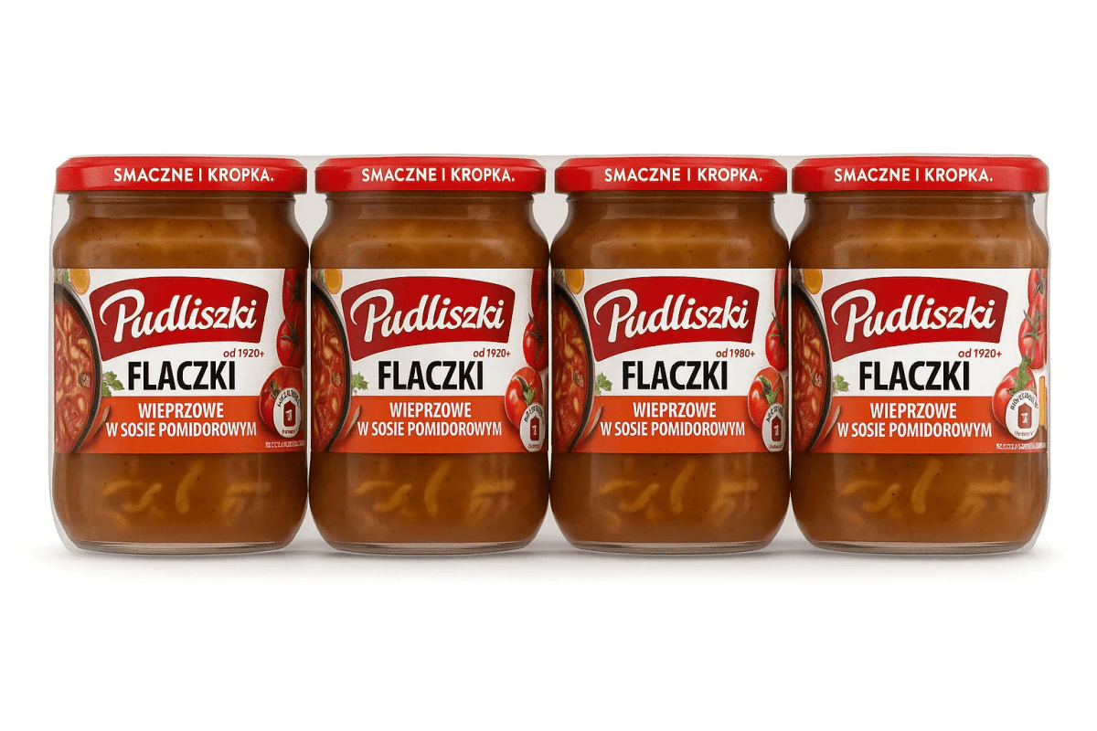 Pudliszki Flaczki Wieprzowe 4x450g - Schweinepansen in Tomatensoße Vorratspack - Polskashop24