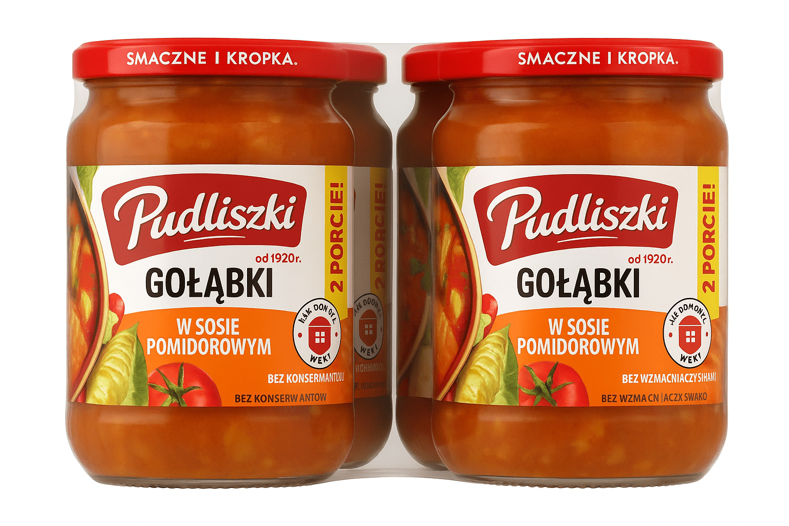 Pudliszki Golabki - Polnische Kohlrouladen in Tomatensoße 4x600g (2,4kg Vorteilspack) - Polskashop24.de - Online Supermarkt mit Lebensmittel aus Polen