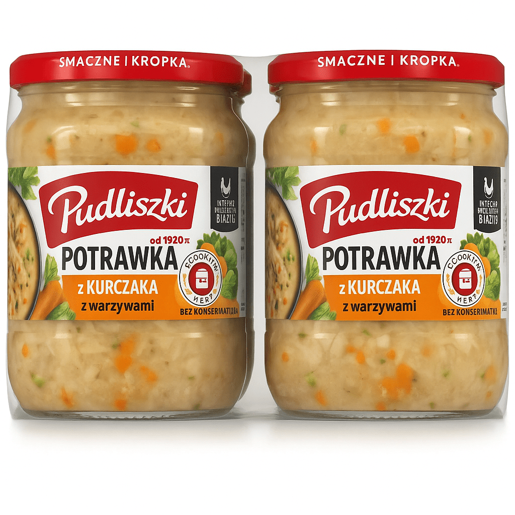Pudliszki Potrawka z Kurczaka - Hühner - und Gemüseeintopf 4x440g (1,76kg Vorteilspack) - Polskashop24.de - Online Supermarkt mit Lebensmittel aus Polen