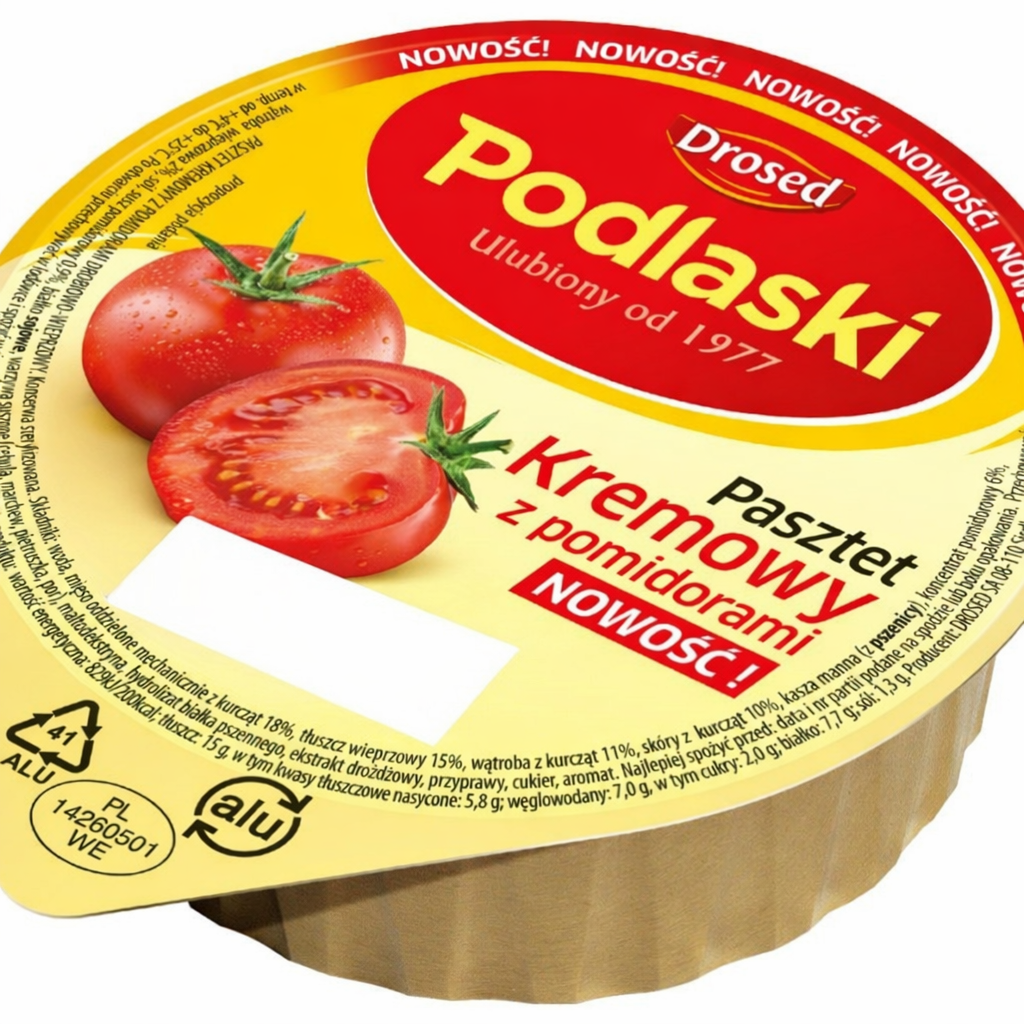 Ciasto kremowe z pomidorami - Pasztet kremowy z pomidorami 130g - Podlaski
