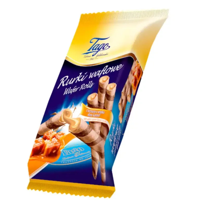 Tago Rurki Waffelröhrchen mit Gesalzener Karamell 150g kaufen - Polnische & Schlesische Spezialitäten - Online Supermarkt mit Lebensmittel aus Polen | Polski Sklep internetowy