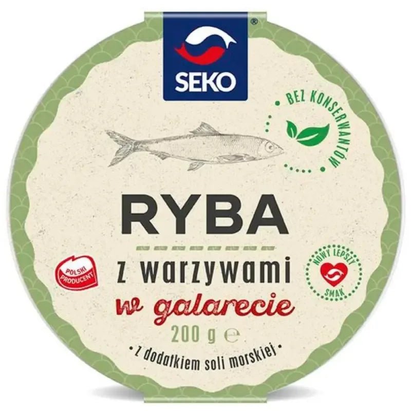 Ryba z warzywami w galarecie - Fisch mit Gemüse in Gelee 200g - Seko - Polskashop24