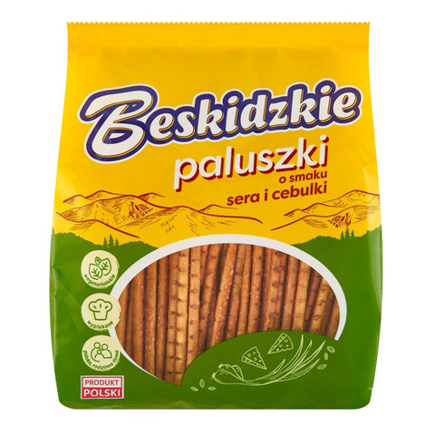 Salzstangen Käse - Zwiebel Paluszki Ser Cebula 180g - Beskidzkie - Polskashop24