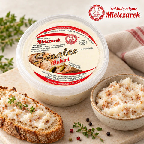 Polnisches Schmalz Smalec Babuni 250 g von Mielczarek mit rustikalem Brot