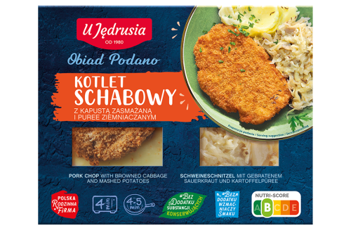 Schweineschnitzel Kohl Kartoffelpüree 400g - U Jędrusia - Polskashop24