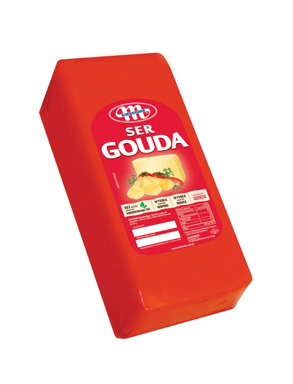 Mlekovita Ser Gouda polnischer Gouda-Käse 3,2kg - milder holländischer Käse aus Polen