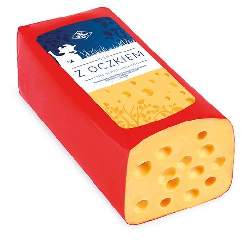 Schweizer Käse Ser z Oczkiem OSM Włoszczowa - polnischer Käse mit großen Löchern
