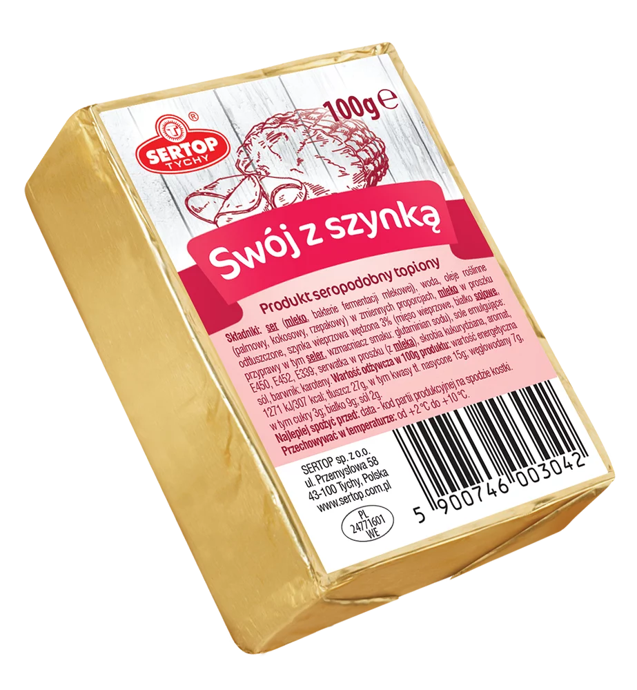 Sertop Schmelzkäse mit Schinken 100 g – polnischer Ser topiony z szynką