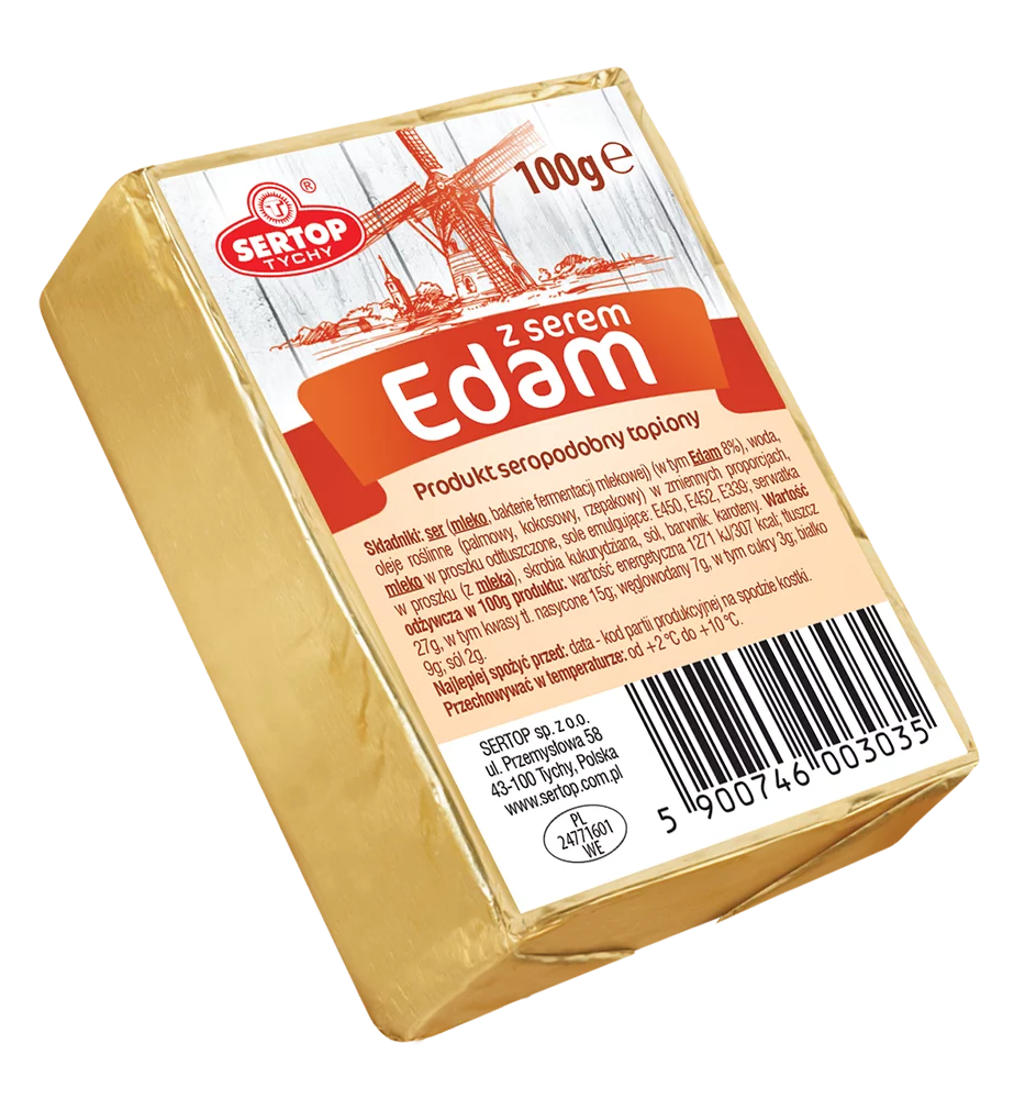 Sertop Seropodobny Topiony Edam 100 g – Schmelzprodukt nach Edamer Art