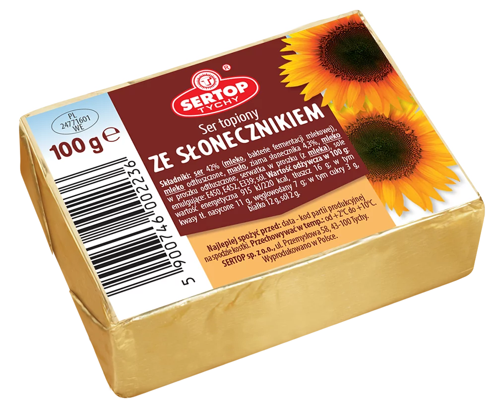 Sertop Schmelzkäse mit Sonnenblumenkernen 100 g – polnischer Ser topiony ze słonecznikiem