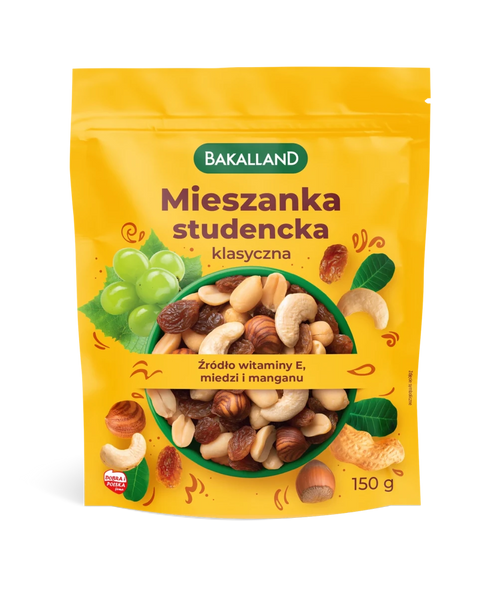 Studentenfutter mit Mandeln Mieszanka Studencka 100g - Bakalland - Polskashop24