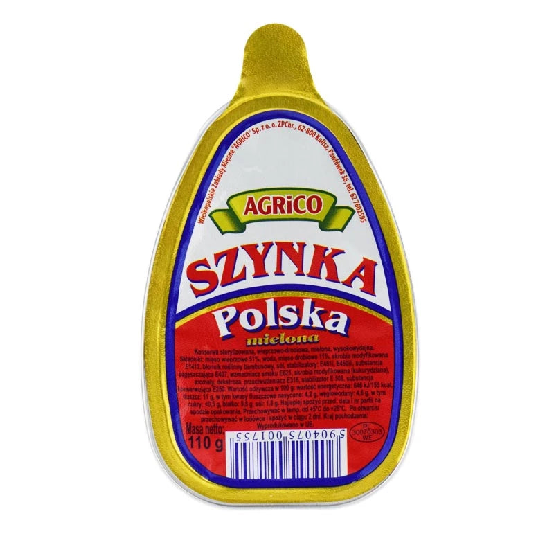 Agrico Szynka Polska polnischer Schinken 110g - Schweinefleischkonserve aus der EU