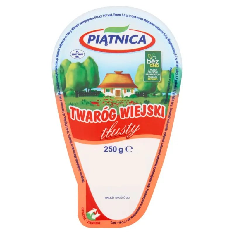 Twaróg Wiejski Tłusty 250g - Piatnica Frischkäse Vollfettstufe kaufen - Polskashop24.de - Online Supermarkt mit Lebensmittel aus Polen