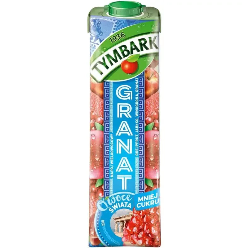 Tymbark Granatapfel-Multifrucht Erfrischungsgetränk 1 Liter Flasche - Polnisches Fruchtgetränk mit Granatapfel und Multifrucht