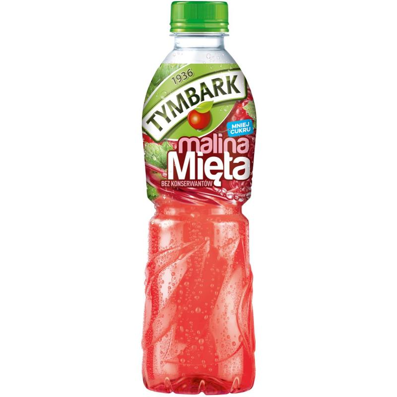 Tymbark Himbeere-Minze Erfrischungsgetränk 12x 500ml (zzgl. 0,25€ Pfand)