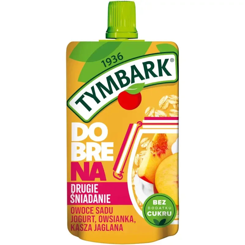 Tymbark Fruchtmus mit Joghurt Haferflocken und Gartenobst 100g Quetschbeutel
