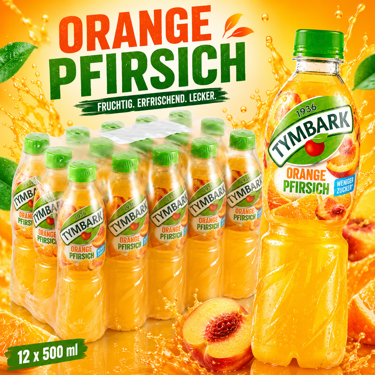 Tymbark Orange Pfirsich 12 x 500 ml Getränk
