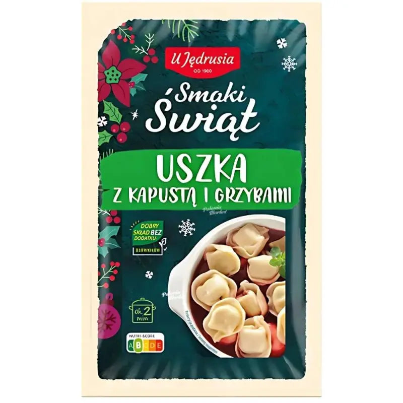 Uszka mit Sauerkraut und Pilzen von U Jędrusia - Traditionelle polnische Mini-Teigtaschen in Ohrenform 400g