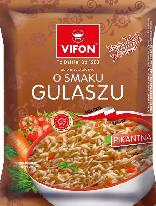 Vifon Gulaszowa 70g Nudelsuppe mit Gulaschgeschmack Instant Nudeln polnisch schnelle Zubereitung