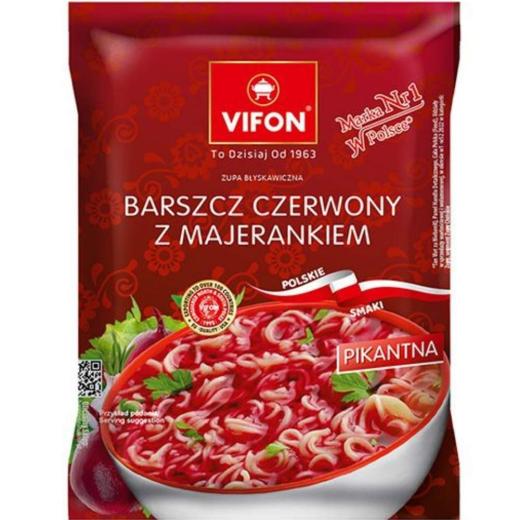Vifon Barszcz Czerwony – Rote-Bete-Instant-Nudelsuppe mit Majoran, 67 g
