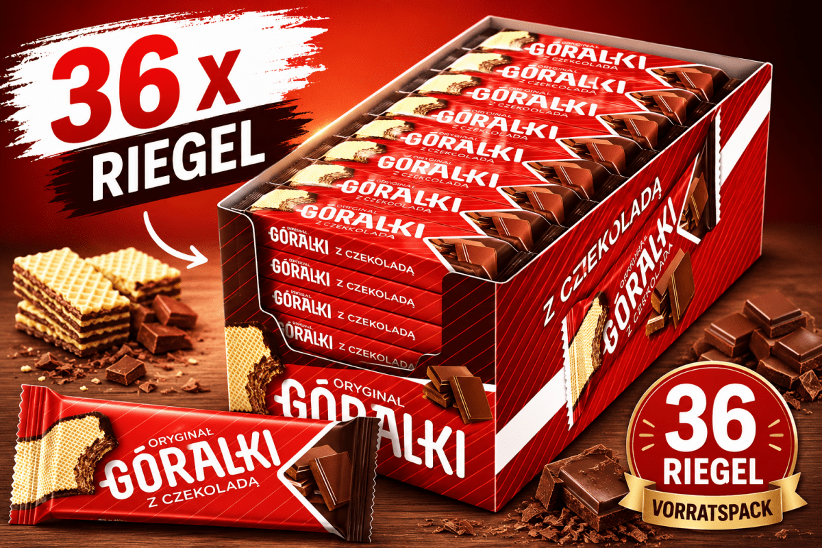 Waffelriegel Goralki Schokolade 1620g (36x45g) - IDC - Polskashop24