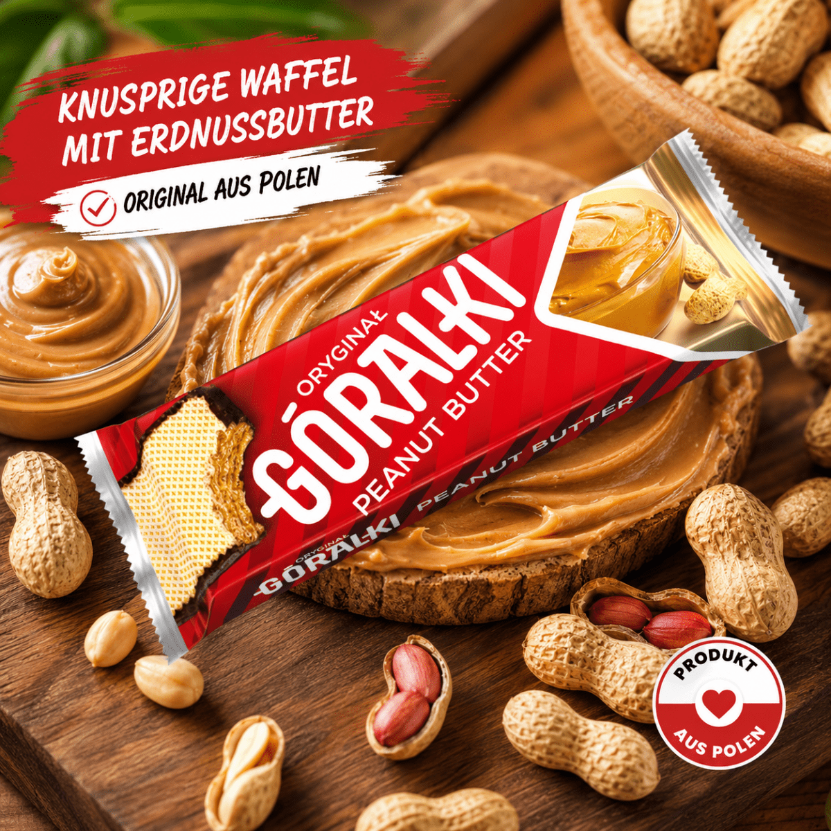 Wafle Góralki Peanut Butter 45g - IDC - Polskashop24
