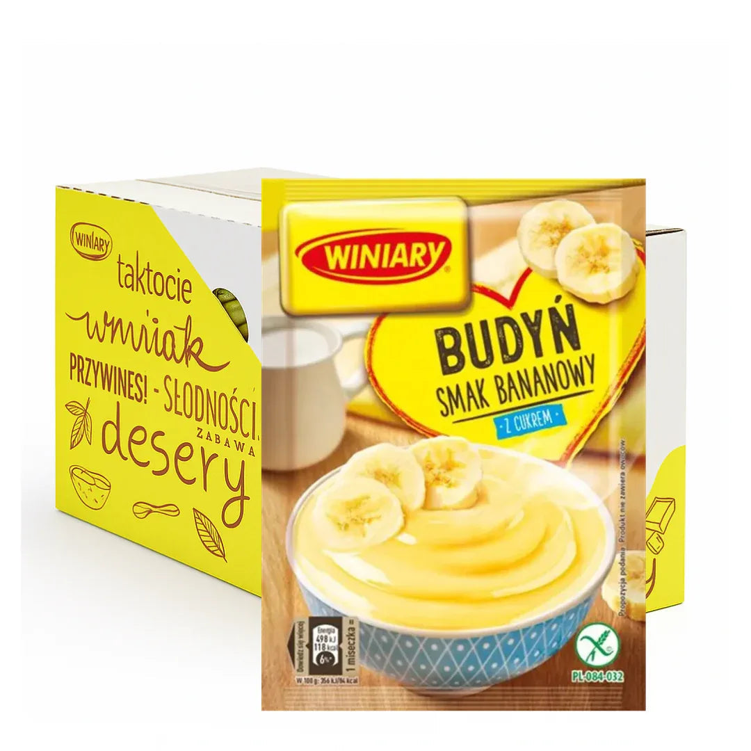 Winiary Budyń bananowy z cukrem 60g x 30 Stück - Bananenpudding mit Zucker kaufen - Polskashop24