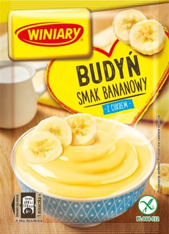 Winiary Budyn Bananenpudding 60g - Polnischer Puddingpulver mit Bananengeschmack