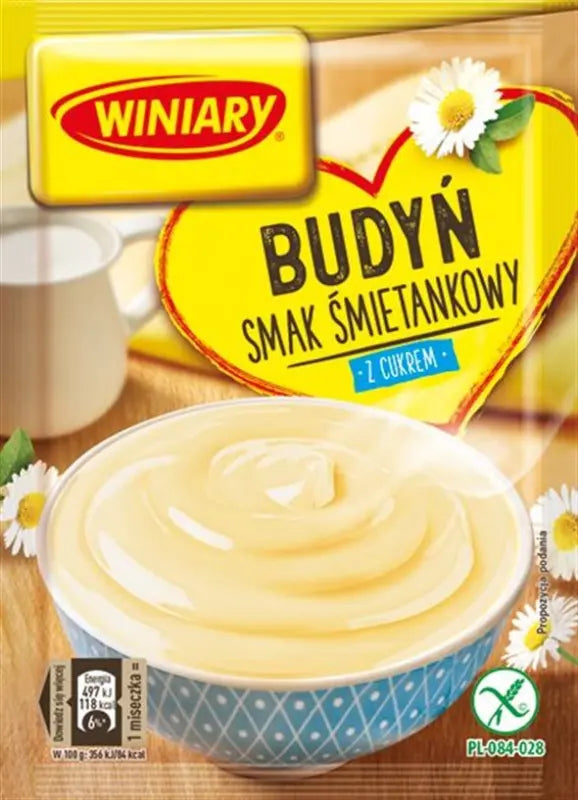 Winiary Budyn Smietankowy Sahnepudding 60g - Polnischer Puddingpulver mit Sahnegeschmack