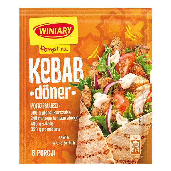 Winiary Fix Pomysł na Kebab Gewürzmischung 28g Beutel - polnische Gewürzmischung für authentischen Kebab