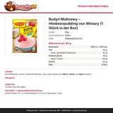 Produktinformationen: Nährwerte, Zutaten, Allergene, Hersteller – Budyń Malinowy – Himbeerpudding von Winiary