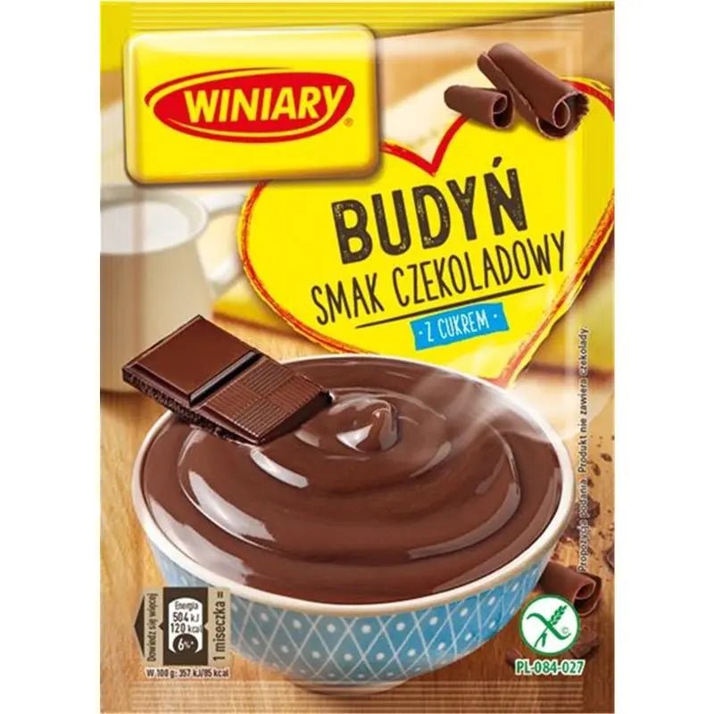 Winiary Pudding Schokolade kaufen 63g mit Zucker - Budyń Czekoladowy - Polskashop24.de - Online Supermarkt mit Lebensmittel aus Polen