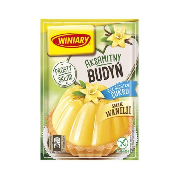 Winiary Pudding Vanille kaufen 35g ohne Zuckerzusatz - Budyń Aksamitny Waniliowy - Polskashop24.de - Online Supermarkt mit Lebensmittel aus Polen