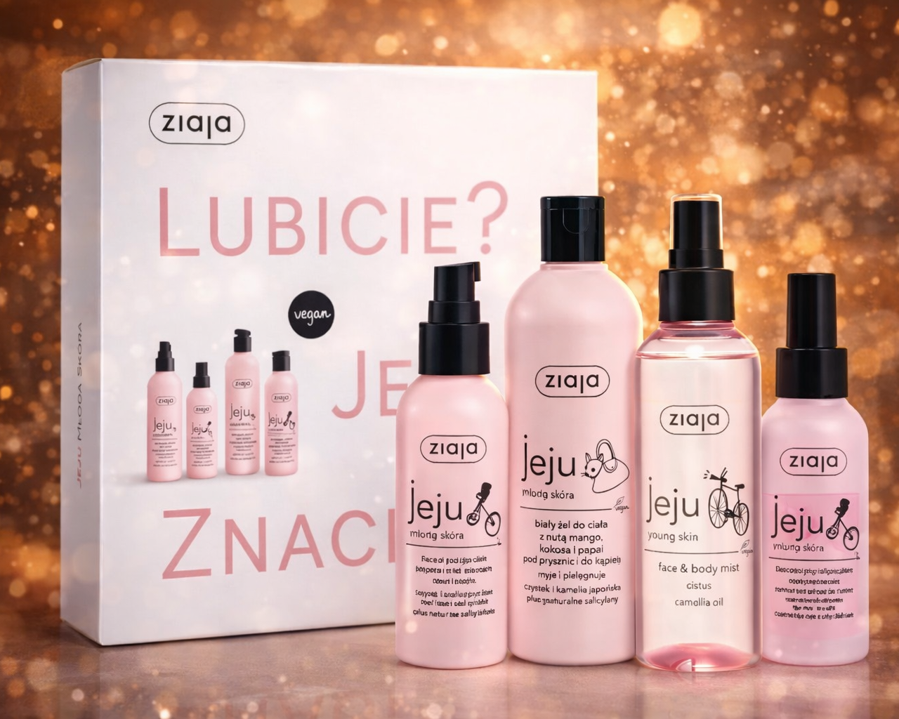 Ziaja Jeju Pflegeset Vegan Young Skin mit 4 Pflegeprodukten in Geschenkbox