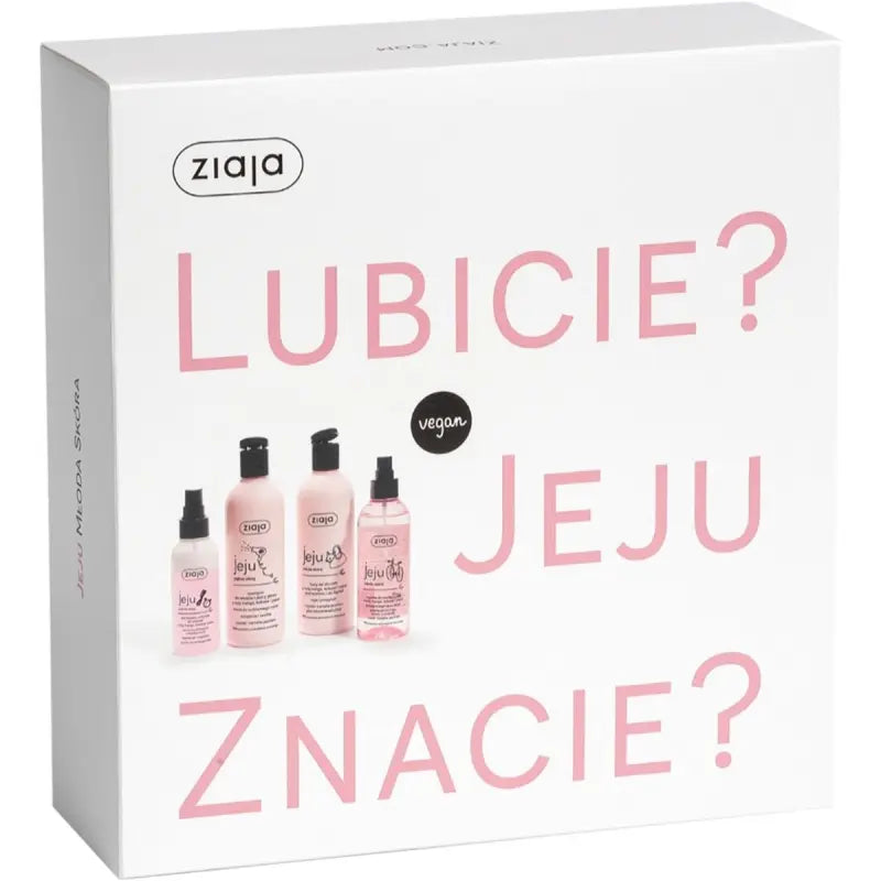 Ziaja Jeju Pink Geschenkset 4-teilig - Zestaw mit Shampoo, Duschgel, Gesichtsspray und Conditioner