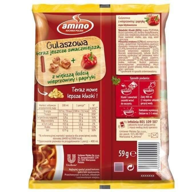 Amino Gulaszowa ''Gulasz'' Instant Suppe 59g - Polskashop24.de - Online Supermarkt mit Lebensmittel aus Polen