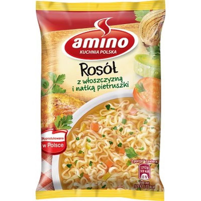 Amino Rosol Hühnersuppe mit Gemüse Instant - Polskashop24.de - Online Supermarkt mit Lebensmittel aus Polen
